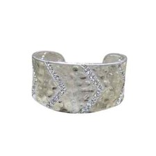 Women's Trendy Silver Tone Rhinestone Cuff Bracelet NWOT