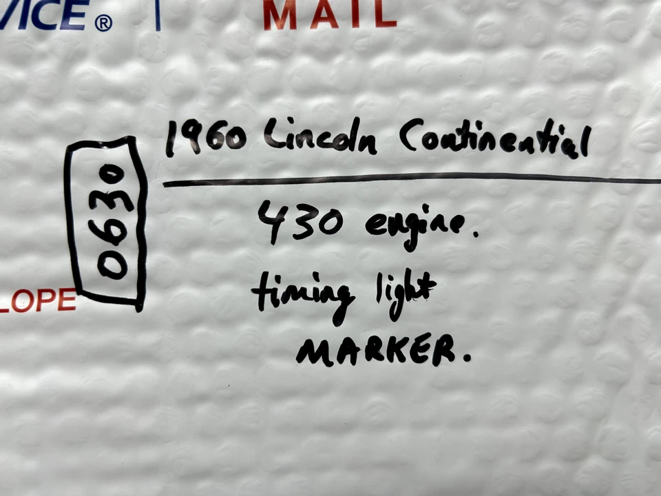 Lincoln Continental 1960 - motor 430 luz de sincronización marcador indicador de ajuste Foto 2 de 4