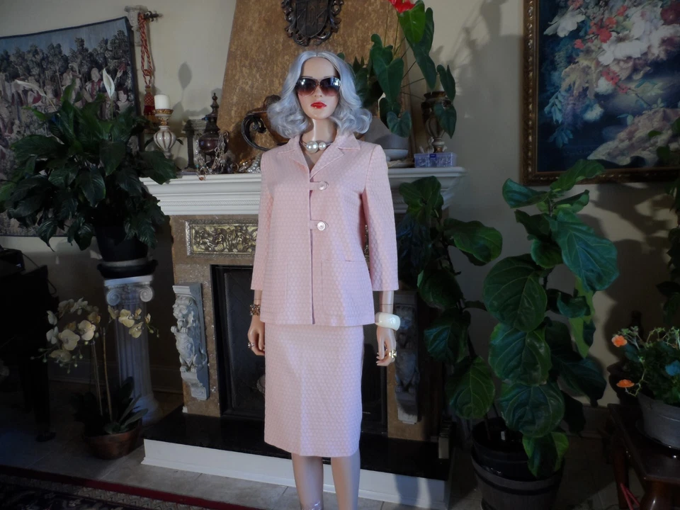 Barney's New York Soft Pink Cotton/Rayon Pique Skit Suit Size 8/10 - Изображение 3 из 4