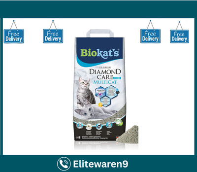 BIOKATS Diamond Care Multicat Fresh litter clumping natural activated carbon 8L