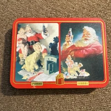 Coca-Cola Nostalgia Playing Cards, 2 Decks Of Cards in Metal Tin, USA, 1996