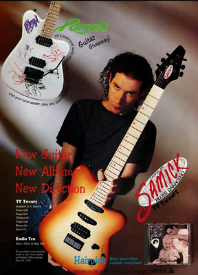 vtg 90s BLUES SARECENO SAMICK MAGAZINE PRINT AD Guitar TV Twenty Radio Ten Pinup
