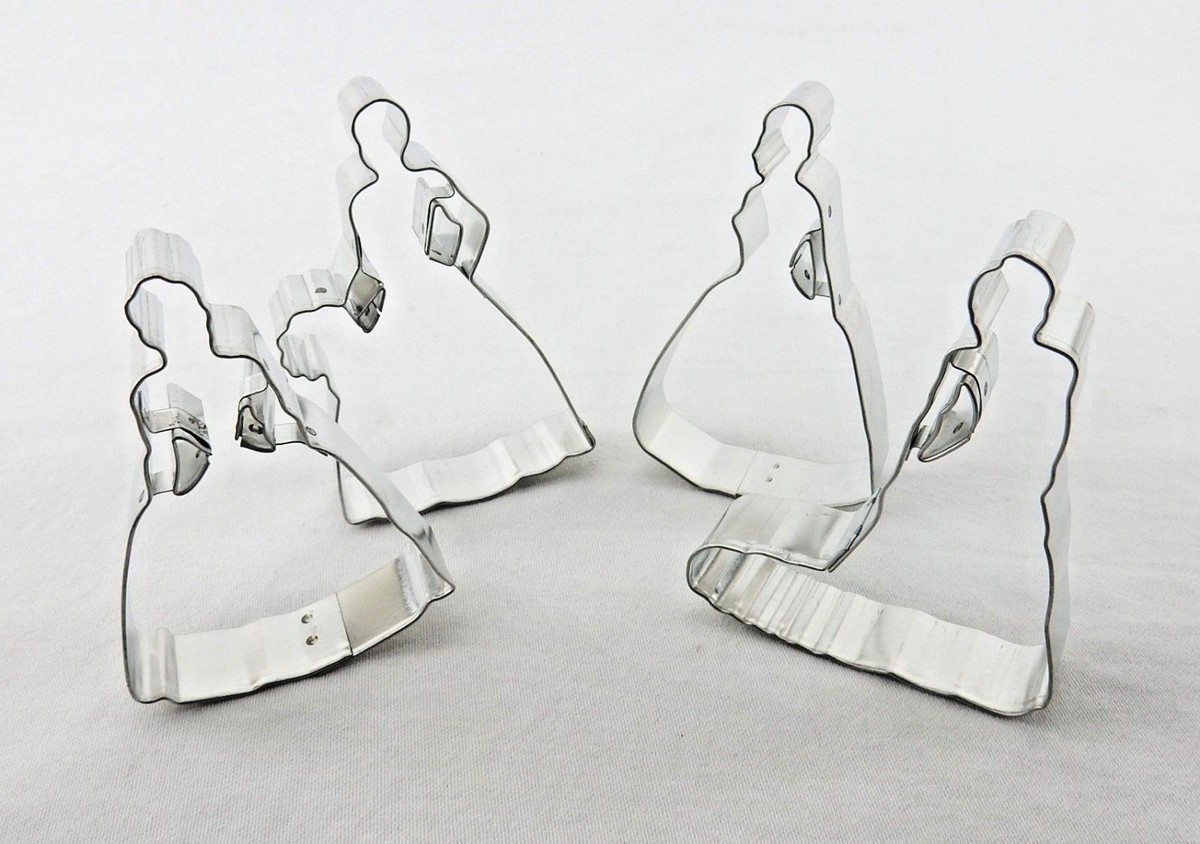 Bridal Cookie Cutters, Set of 4 ~ Wedding Gown Shapes, Round Storage Tin ~  #1814 | eBay