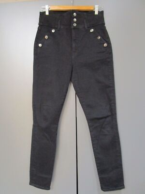 Veronica Beard Jeanshose Schwarz Jossi Skinny Sailor Extra High Rise Gr30 Z20-41