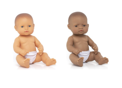 Miniland 31031 Baby europäischer Junge & südamerikanisches Mädchen Puppe (1873)