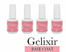 4 Bottles Gelixir Soak Off Gel Base Coat 15ml 0.5oz