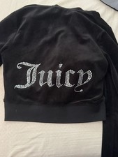 Juicy Couture Women's OG Bling Velour Tracksuit Set Black Size S