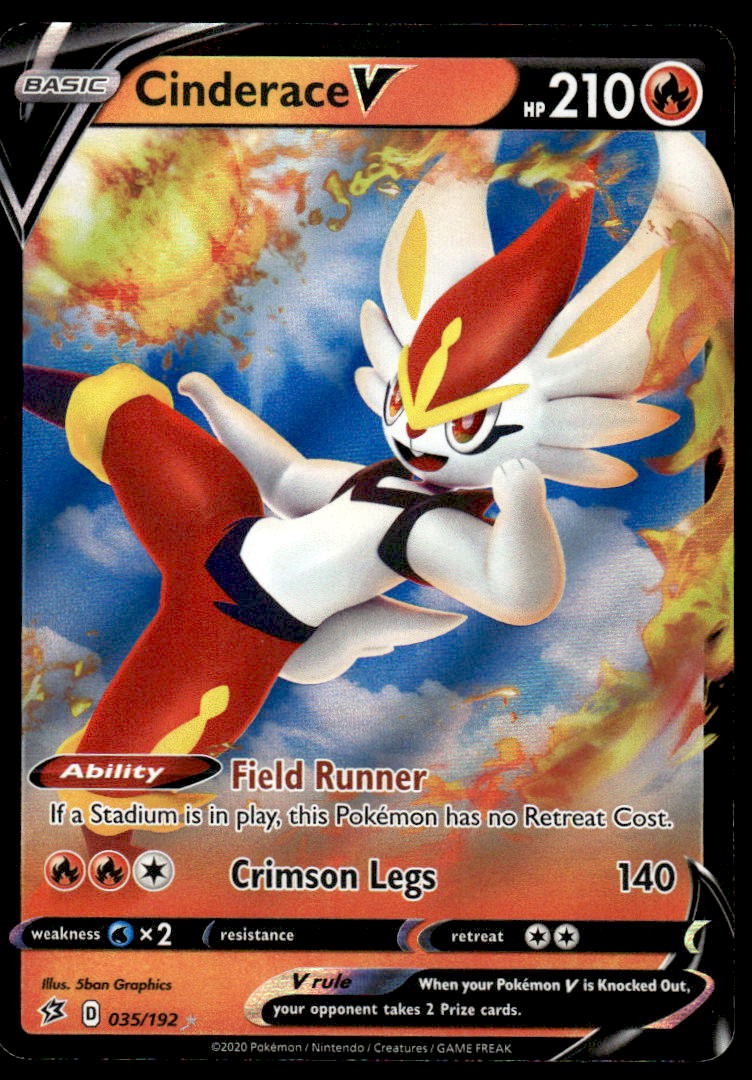 Pokemon TCG Rebel Clash #035/192 Cinderace V Holo NM