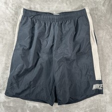 Vintage 90s Nike Silver Tag Swim Trunks Shorts Large Lined Black Nylon Baggies