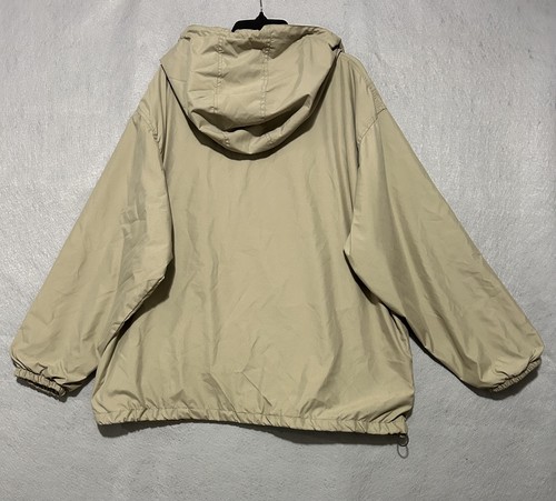 Athletic Works Jacket Coat Mens Extra Large Beige Full Zip Hooded Windbreaker - Picture 2 of 7