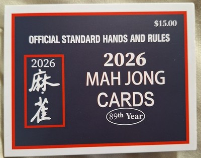 4Pcs Mahjong Cards 2026 Official Standard, 2026 Mah jong Cards, 89th Year NEW