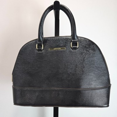 Anne Klein Bowling Top Handle Purse Doctors Bag Black Classic Old 