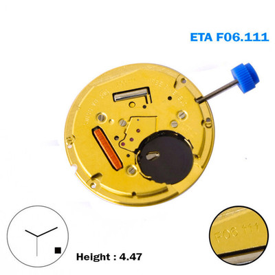 ETA F06.111 Schweizer Uhrwerk - Weiße Datumsscheibe in 4-Höhe 3 (4,48)-3 Zeiger.