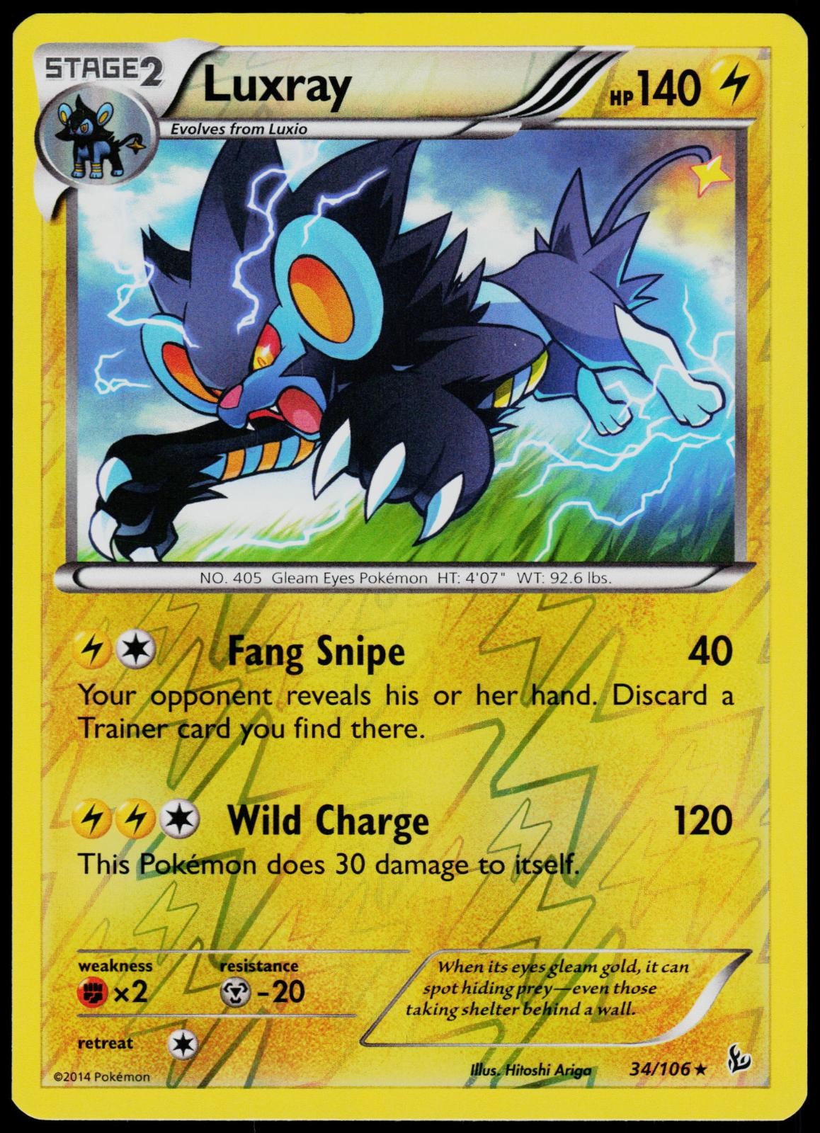 Luxray 34/106 Flashfire - Reverse Holo Pokemon NM/M (Rare)