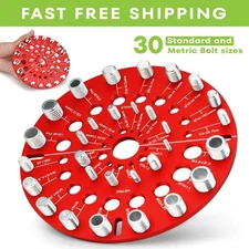 Nut & Bolt Thread Checker 30 Standard & Metric Bolt Size Gauge Portable New Tool