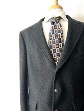 Vintage Jos. A. Bank Suit Jacket Blazer 100 Cashmere 46L Long 3-Button Gray Euc