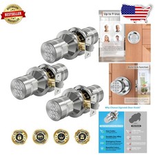 Modern Satin Nickel Door Locks - 6-Piece Keyless Electronic Entry Security
