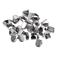 Shoelace End Clips 10x7mm Stainless Steel Shoe Lace Tips Glossy Dark Gray 100Pcs