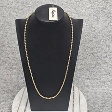 Napier Gold Tone Bead Necklace Ball Chain 24" New with Tags Classic Vintage Look