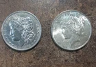 1902 & 1923 Morgan& Peace Dollar Coins Lot, 90% Silver $1 US Circulated