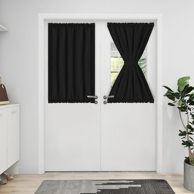 Easy-Going Blackout Door Curtains, Rod Pocket Privacy Light Filtering Sidelight