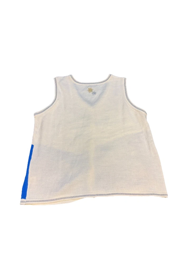 Chaleco tejido muñeco de nieve feo ciervo blanco de colección talla XXL fiesta festiva Foto 3 de 4