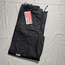 Deadstock Vintage UFO Parachute Cargo Baggy Wide Black Pants Oversized