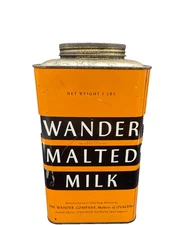 Rare VINTAGE WANDER MALTED MILK TIN. COUNTRY STORE ADVERTISING Ovaltine