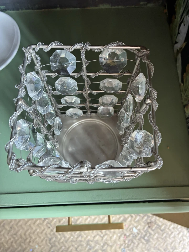  Crystal Beaded Candle Holder Banquet Table Centerpiece Pillar 6.5" tall - Image 4 of 4