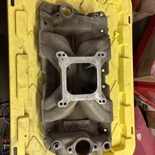 Sbc Chevy Edelbrock Victor Jr 4bbl Aluminum Intake Manifold 2975 Air Gap Race