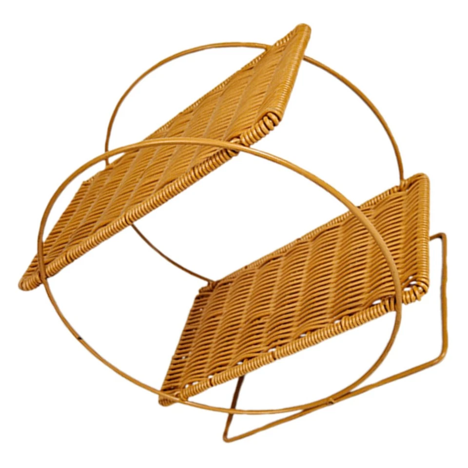  Geflochtenes Kuchen Tablett Rattan klein Obstteller Dessert Cupcake Aufsteller