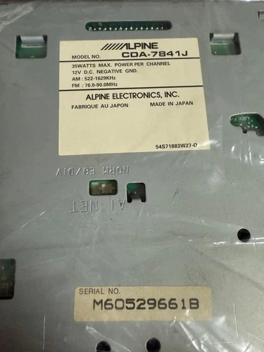 Alpine CDA-7841J CD player Head unit Receiver Car audio Old School Unused - Bild 5 von 9