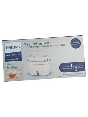 Philips Micro X-Clean Wasserfilter Kartuschen 3er Pack kompatibel BRITA MAXTRA