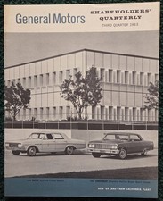 Carnet trimestriel des actionnaires General Motors 1963 troisième trimestre