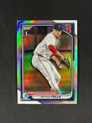Payton Tolle 2024 1st Bowman Chrome Refractor Rookie RC #BDC-63 Red Sox Mint
