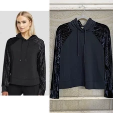 Calia By Carrie Underwood Women’s  Effortless Velvet Hoodie Black Size Small