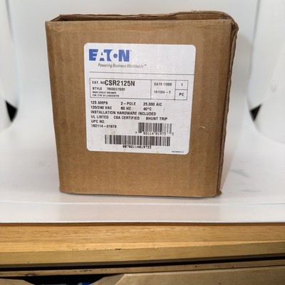 New  Eaton CSR2125N Main Circuit Breaker 2 Pole 120/240 Volt 125 Amp 2