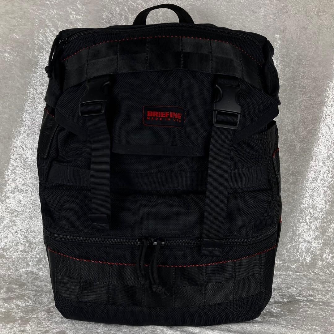 BRIEFING Simple Flap Backpack Black Ballistic Nyl… - image 1