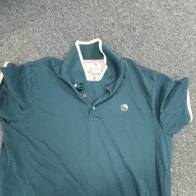 PUMA Golf Men's xxL Blue Short Sleeve Cotton Polo Shirt Lightweight