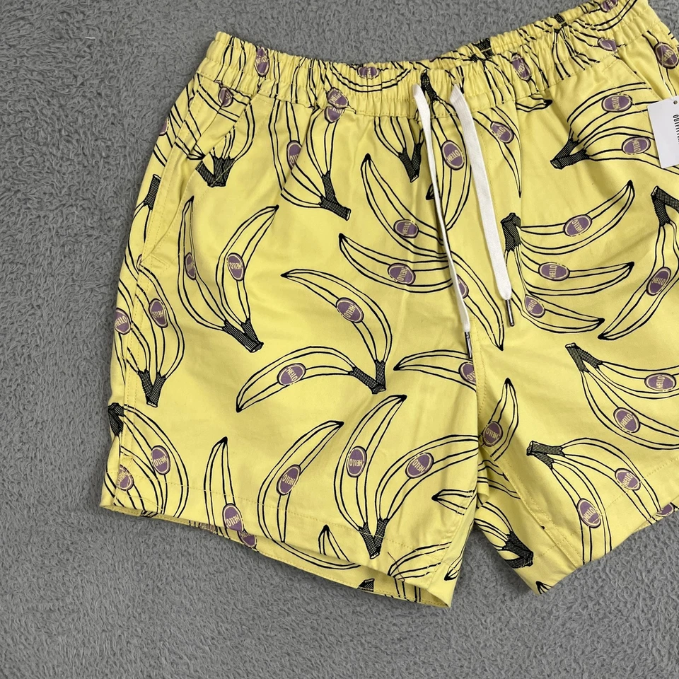 Pantalones Cortos Urban Outfitters Para Hombre Grandes Amarillo Estampado de Plátano Cordón Cintura Elástica Foto 3 de 4