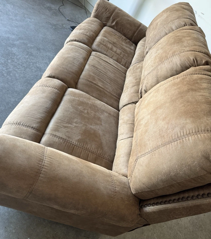 Ashley Furniture Dual Power Recliner, Premium Brown Suade - Image 3 of 4