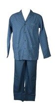 DIPLOMAT men's pyjamas open front with buttons and collar made of cotton fabric