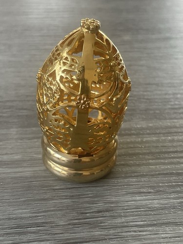 🔥1988 Vintage Tono Oro Franklin Mint Tesoro delle Uova Filigrana Solo Uovo di Pasqua - Foto 6 di 10