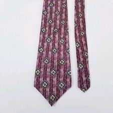 Claybrooke Mens Necktie Pure Silk Made In USA Vintage Geometric Suit Tie
