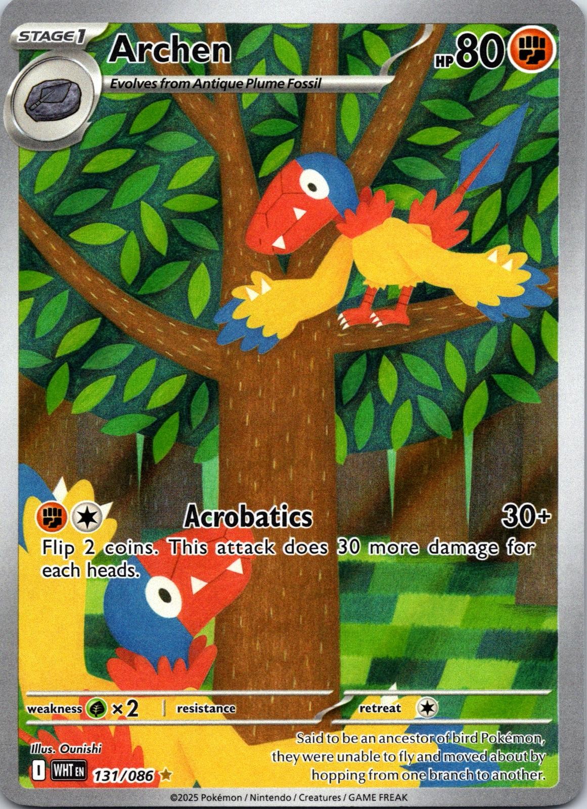 Archen 131/086 Holo Illustration Rare White Flare Pokemon Near Mint