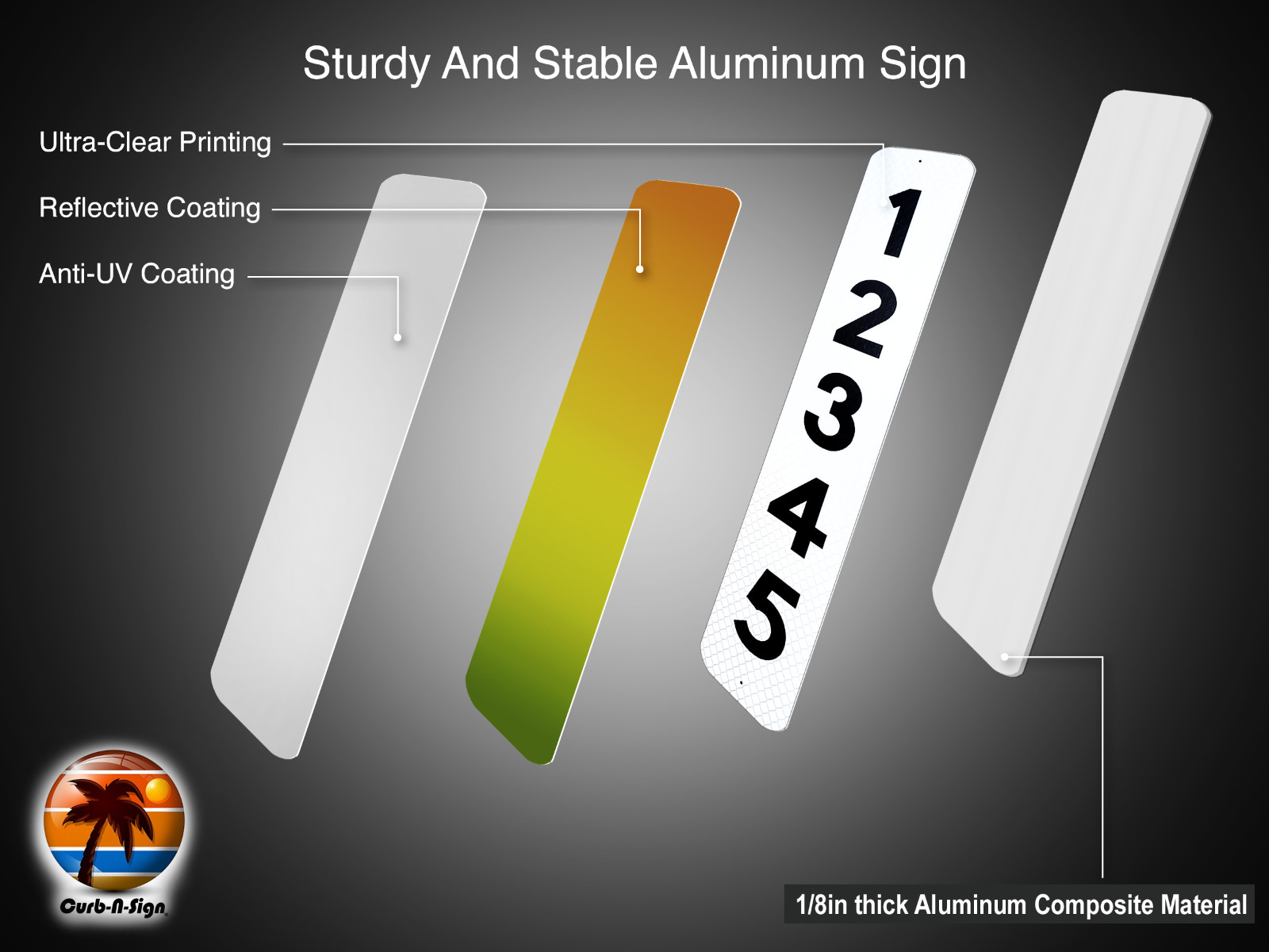 911 Vertical Super Reflective Address Signs MIlitary branch 2 pack