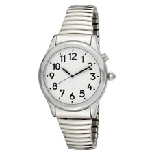 Ladies SILVER Time Optics Talking Wristwatch Low Vision