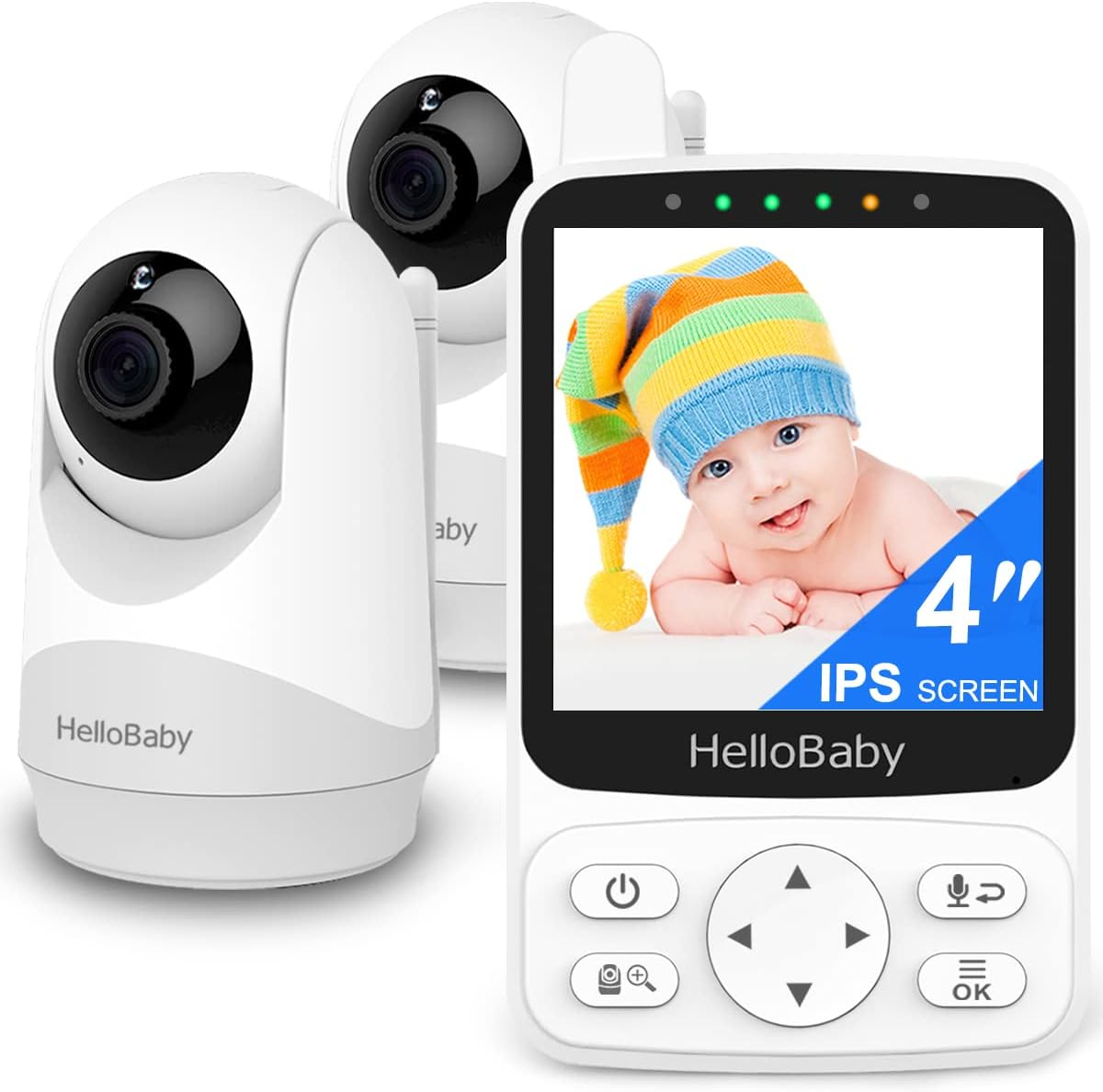 Baby Monitor with 2 Cameras, and Remote PTZ, 4 Inch IPS Screen 29Hours Battery L-image