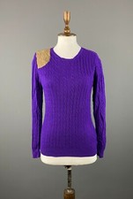 LAUREN RALPH LAUREN Purple Cable Knit Long Sleeve Sweater Size M