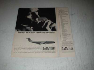 1965 Lockheed C-5A Plane Ad - Ground Floor Opportunity